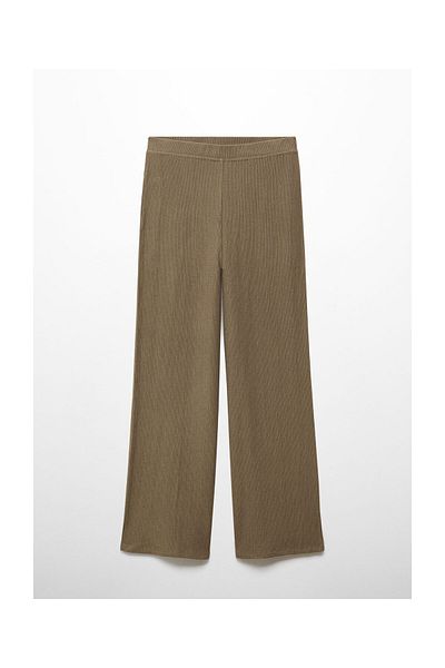 MANGO Woman Texturované široké kalhoty