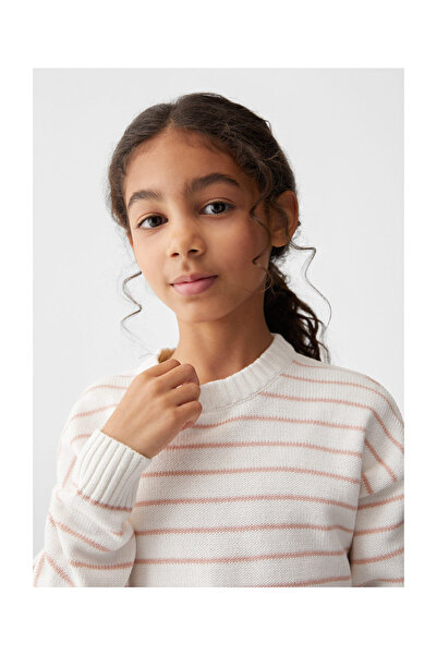 MANGO Kids Striped cotton-blend sweater