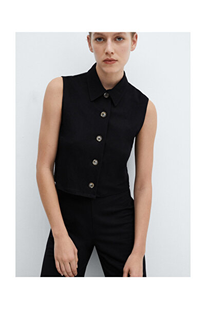 MANGO Woman Elastic waist crop trousers