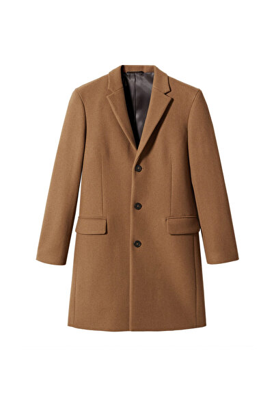 MANGO Man Μακρύ παλτό από ανακυκλωμένο μαλλί