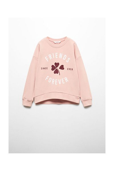 MANGO Kids Sweatshirt aus Baumwollmischung mit Aufschrift