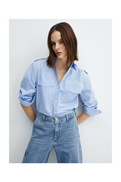 MANGO Woman Laza cargo farmernadrág zsebekkel