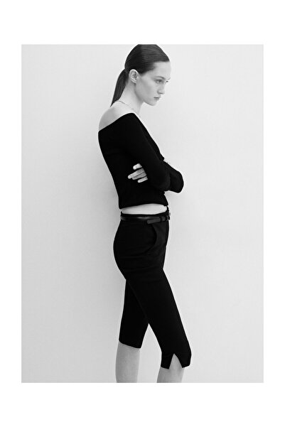 MANGO Woman Capri kalhoty s páskem