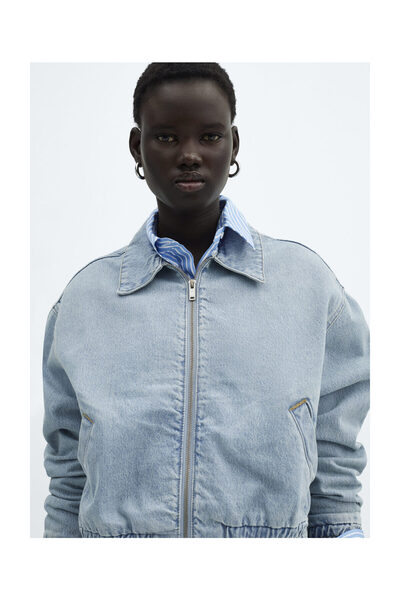 MANGO Woman Džínová bomber bunda