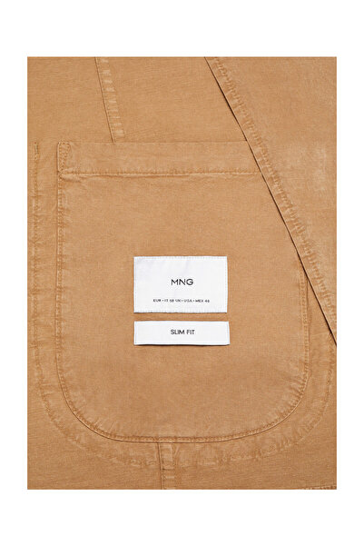 MANGO Man Slim fit linen cotton-blend blazer
