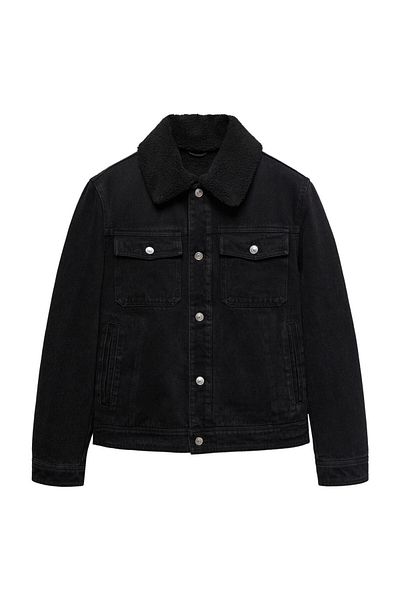 MANGO Man Shearling džínová bunda