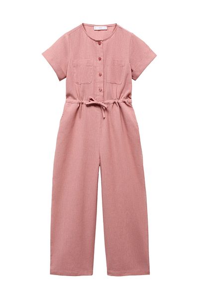 MANGO Kids Φιόγκο λινό φόρμα
