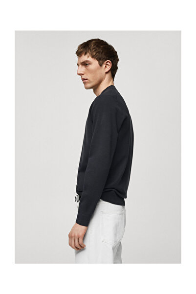 MANGO Man Rundhals-Strickpullover aus Baumwolle