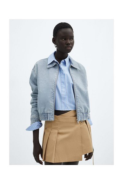 MANGO Woman Kurtka bomberka z denimu