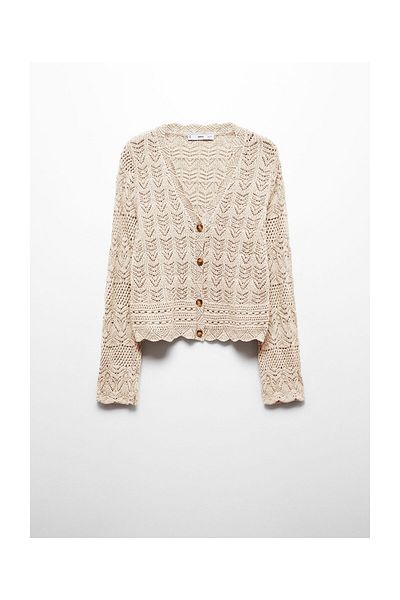 MANGO Woman Strickjacke mit durchbrochenen Details