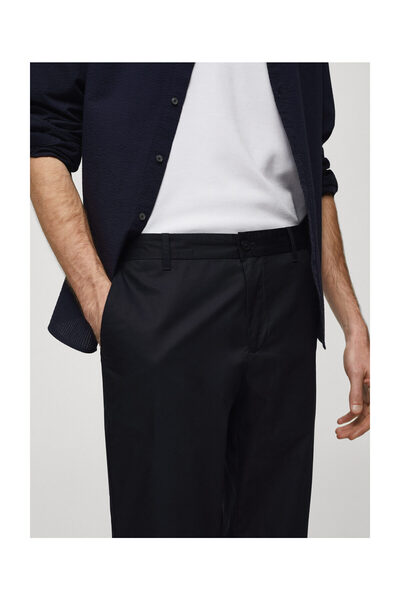 MANGO Man 100% slim-fit cotton trousers