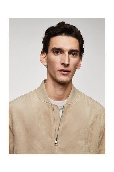 MANGO Man Suede-effect bomber jacket