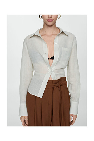 MANGO Woman Belt straight-fit trousers