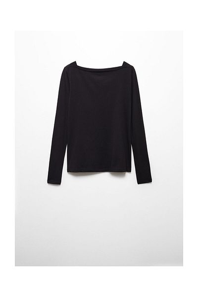 MANGO Woman T-Shirt aus Baumwolle mit U-Boot-Ausschnitt