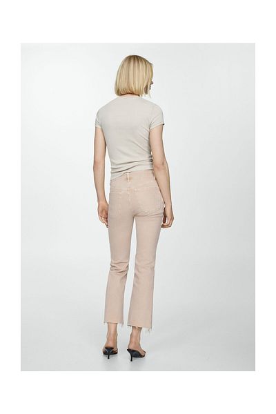 MANGO Woman Σιένα φαρδύ cropped τζιν