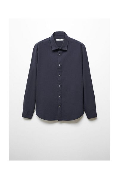 MANGO Man 100% seersucker cotton shirt
