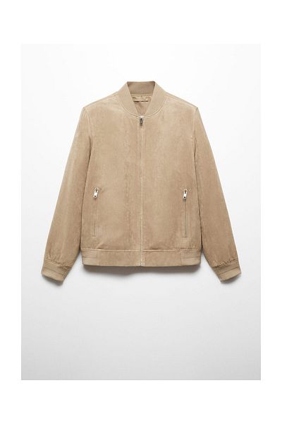 MANGO Man Suede-effect bomber jacket