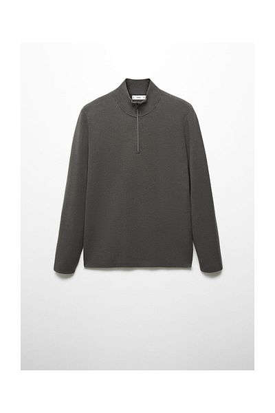 MANGO Man Zipped high collar sweater