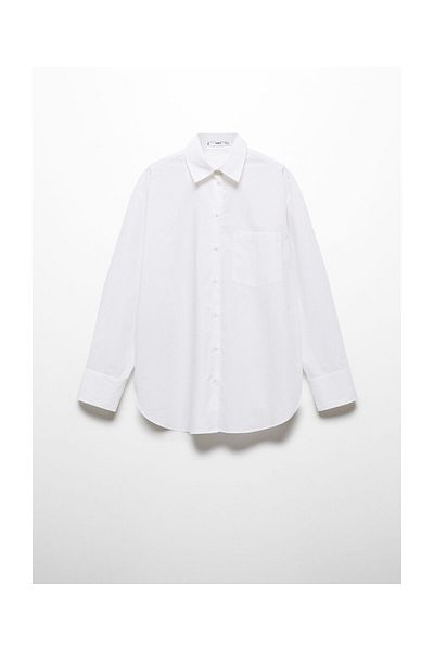 MANGO Woman Πουκάμισο oversize με τσέπη