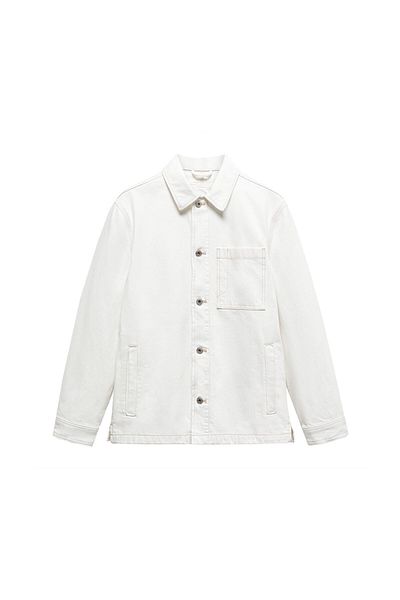 MANGO Man 100% cotton overshirt with pocket