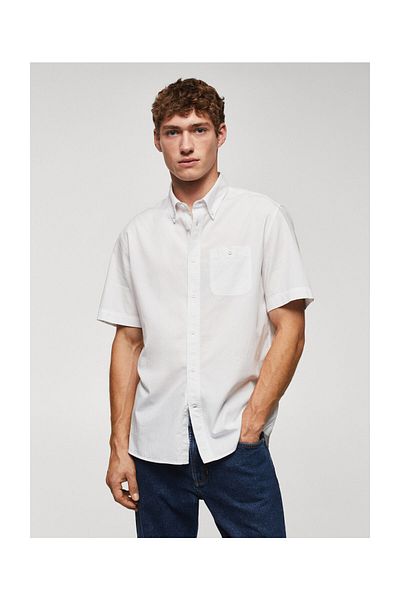 MANGO Man 100% cotton short-sleeved shirt