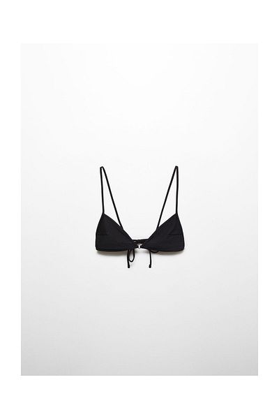 MANGO Woman Metallic-detail bikini top