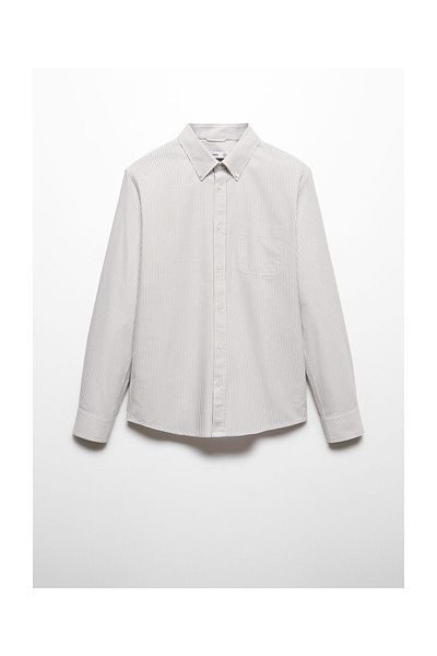 MANGO Man 100% cotton kodak striped shirt