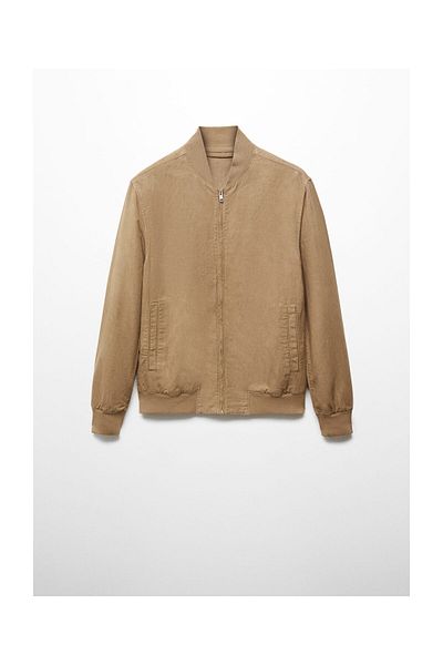 MANGO Man Linen lyocell bomber jacket