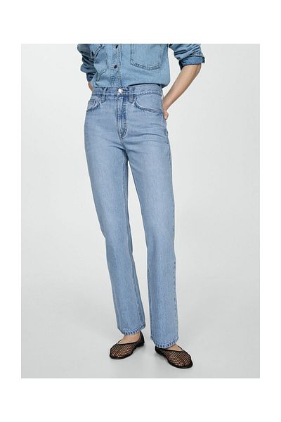 MANGO Woman Mid-rise straight jeans