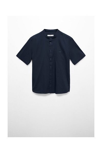 MANGO Man 100% cotton mandarin collar shirt