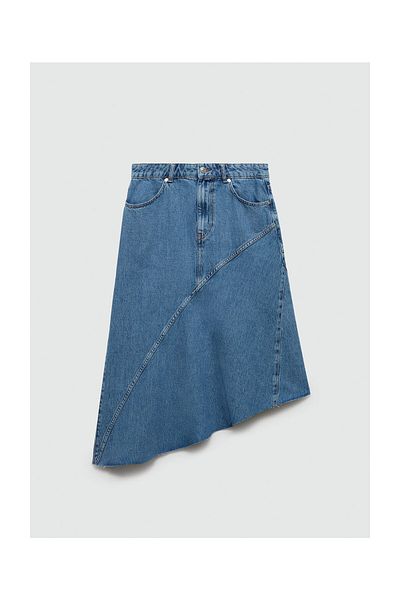 MANGO Woman Asymmetrical denim skirt
