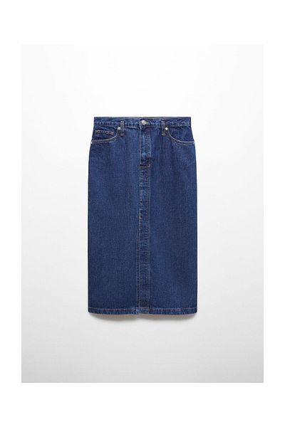 MANGO Woman Denim midi-skirt