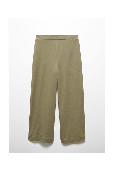 MANGO Woman Elastic waist crop trousers