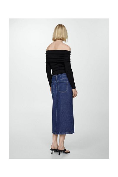 MANGO Woman Denim midi-skirt