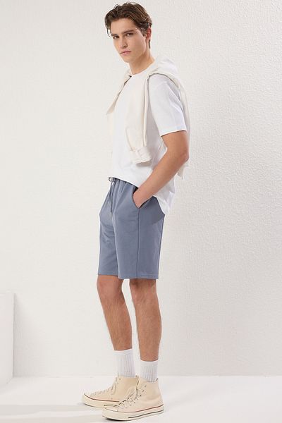 Trendyol Collection Середній синій сорт Еластичний пояс зі шнурком Деталь приталена Регулярна посадка TMNSS20SR0070