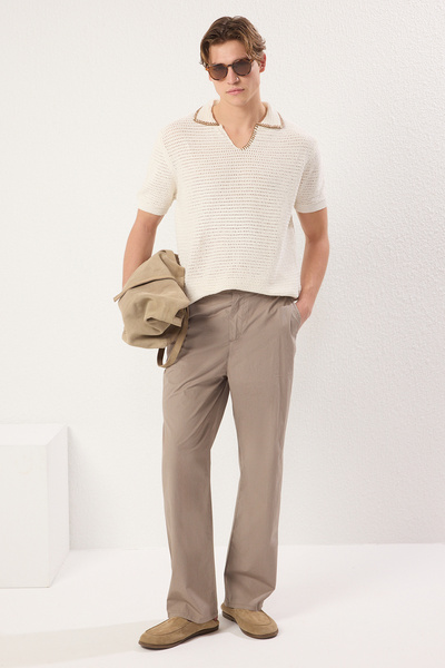 Trendyol Collection TMNSS25PL00010 Modell Steinfarbene Hose