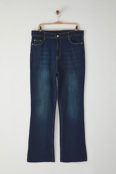 Trendyol Curve Blue High Waist Straight Fit Large Size Jeans Tbbss25Cj00033