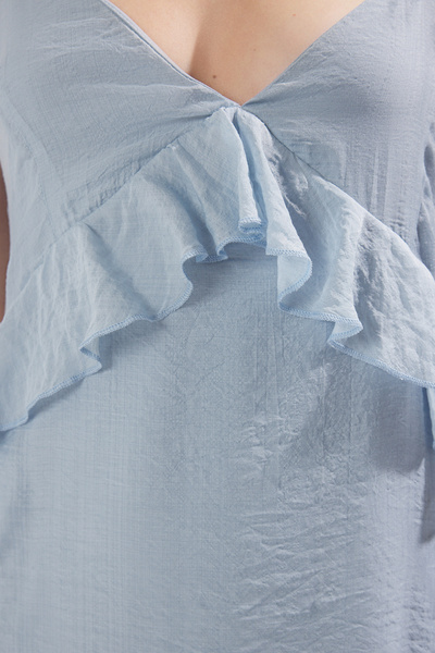 Trendyol Collection Modré Maxi tkané šaty s rovným střihem TWOSS25EL00224