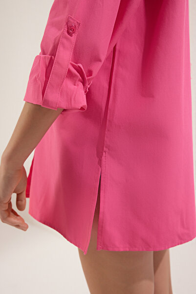 Trendyol Collection Ροζ υφαντό πουκάμισο παραλίας TBESS25GO00011