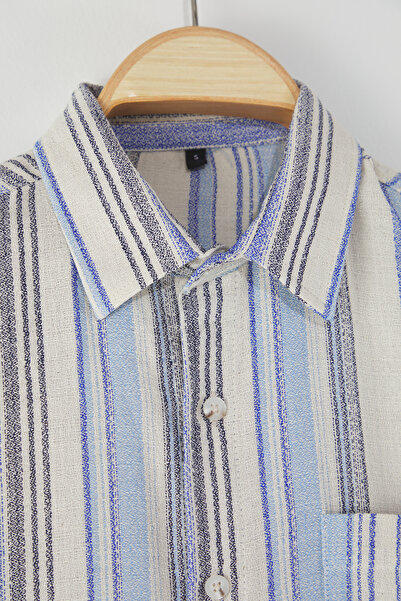 Trendyol Collection Modrá košile Regular Fit Tmnss25Go00068