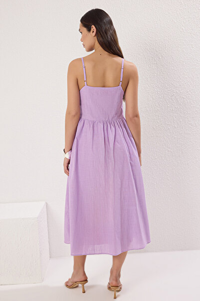 Trendyol Collection Lilac A-Line Lining Midi Woven Dress Twoss25El00524