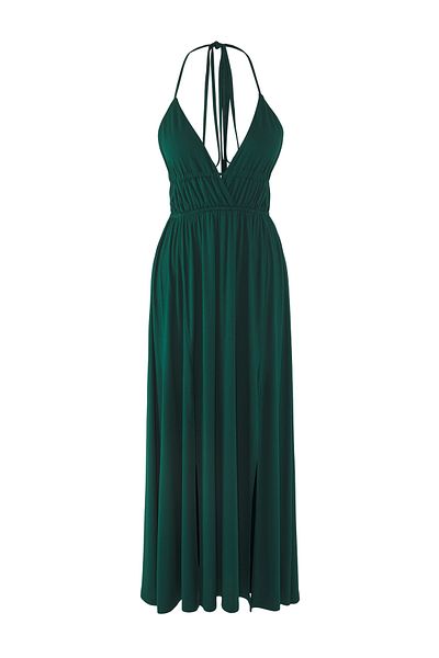 Trendyol Collection Φόρεμα παραλίας Emerald Green Maxi Cut-Out - TBESS25EL00077