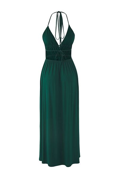 Trendyol Collection Φόρεμα παραλίας Emerald Green Maxi Cut-Out - TBESS25EL00077