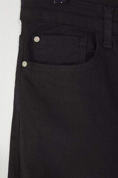 Trendyol Curve Non-Fading Black High Waist Plus Size Straight Fit Jeans Tbbss25Cj00036