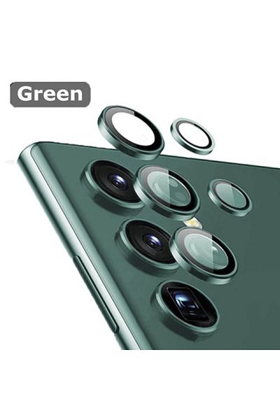 Choice Samsung S23 Ultra Green Metal Lens Ring Glass Case for Samsung S24 S23 Ultra S22 Plus Camera Lens Sc