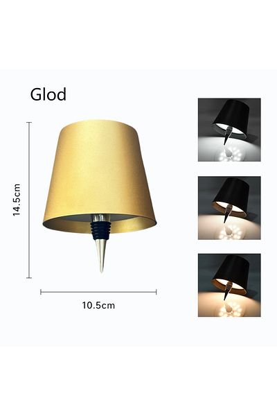 Choice 01gold Led Rechargeable Wine Bottle Lamp Touch Control Of 3 Colors And Stepless Dimming Table Lamp