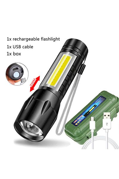 XIWANGFIRE ZOOM E Packing Portable Rechargeable Zoom LED Flashlight XP-G Q5 Mini Flash Light Torch Lantern 3 Li