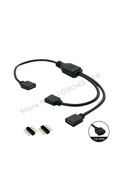Choice موزع مزامنة RGB للوحة الأم 1-2 (4 سنون 12 فولت)، 12 فولت 4 سنون RGB / 5 فولت 3 سنون Argb Sync Hub تمديد النقل