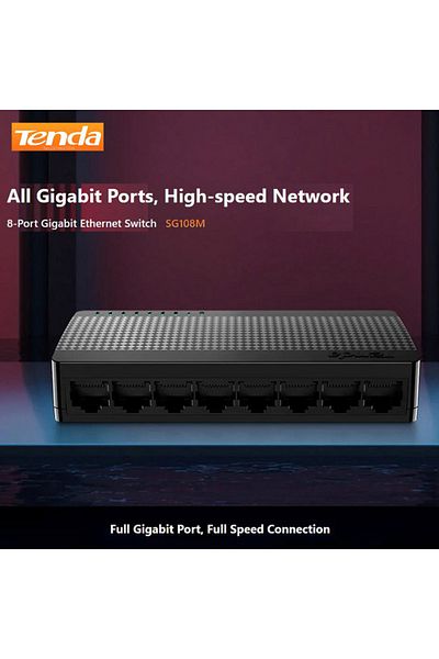 Tenda 8Port-SG108M Tenda Gigabit Mini Switch Ethernet 8 Port 1000Mbps 10xFast RJ45 Hub Network SOHO Deskto