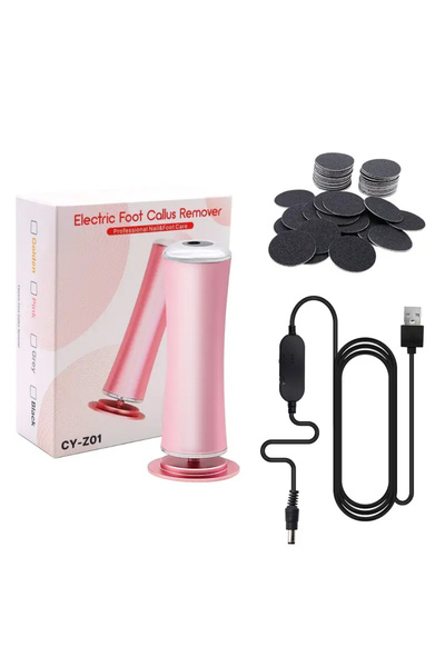Choice جهاز باديكير كهربائي أوتوماتيكي يعمل بمنفذ USB باللون الوردي لتقشير الجلد الميت وتلميع القدمين